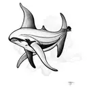 Orcas tattoo design idea