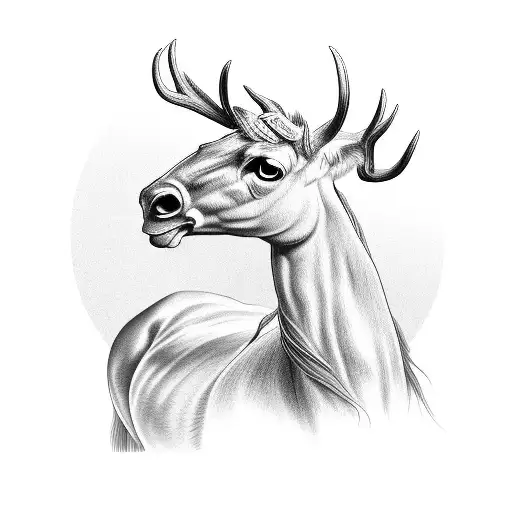 western buck horse  tattoo design idea