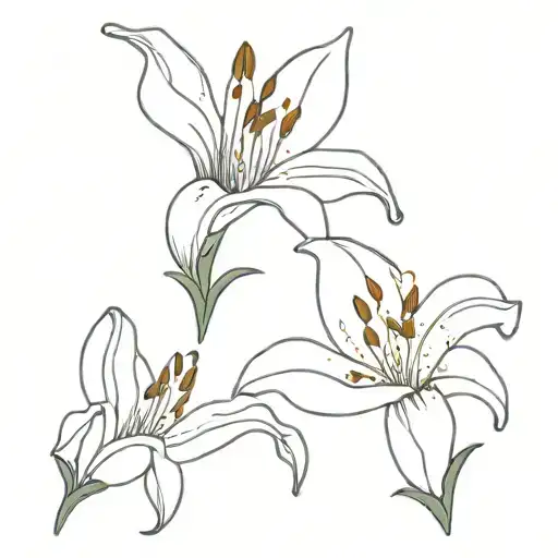 two lilies with rainbow tattoo design idea