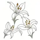 two lilies with rainbow tattoo design idea