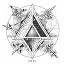 Ark implant line drawing tattoo design idea