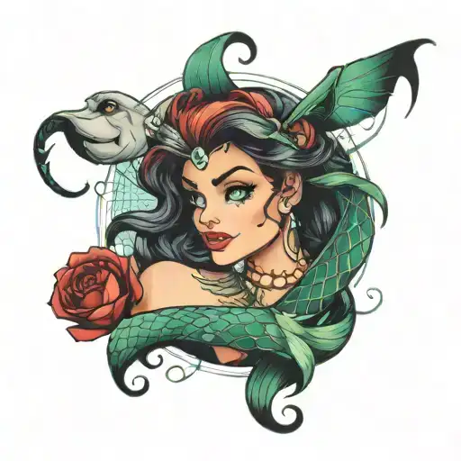 little mermaid, peter pan, lion king tattoo design idea