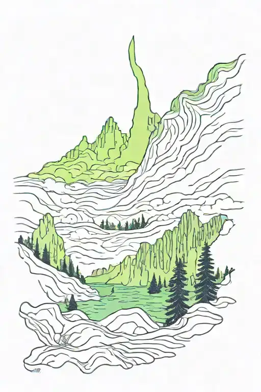 aurora borealis tattoo design idea