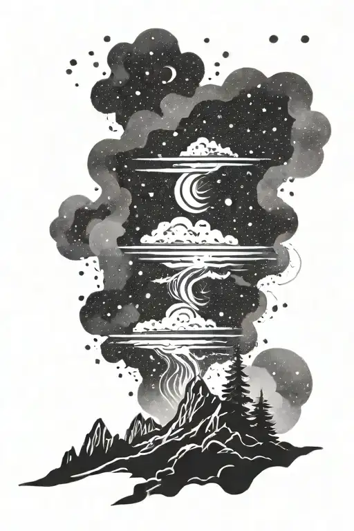 aurora borealis tattoo design idea