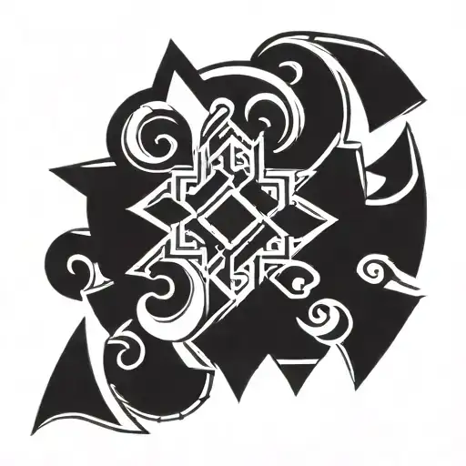small size filipino tribal tatto unfilled only marked tattoo design idea