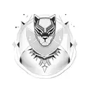 black woman with a head black panther over your head tattoo design idea