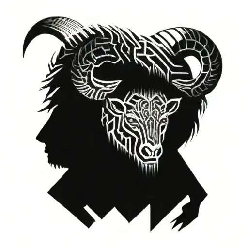 Ram and wild boar tattoo design idea