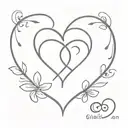 A minimalist tattoo of your wife, daughter, and son's initials intertwined in a heart shape, symbolizing your love for your family tattoo design idea