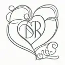 A minimalist tattoo of your wife, daughter, and son's initials intertwined in a heart shape, symbolizing your love for your family tattoo design idea