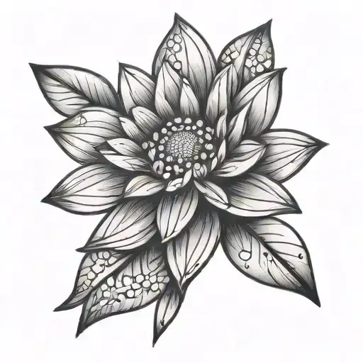 shiny diamond with a daisy tattoo design idea