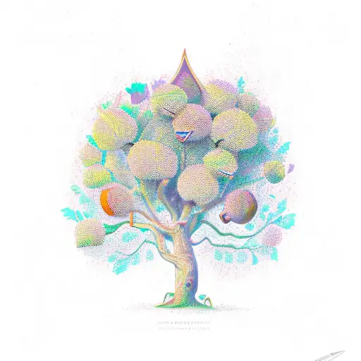 squirell acorn tree tattoo design idea