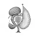 squirell acorn tree tattoo design idea