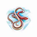 red Snake flat tattoo design idea