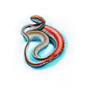 red Snake flat tattoo design idea