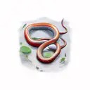 red Snake flat tattoo design idea