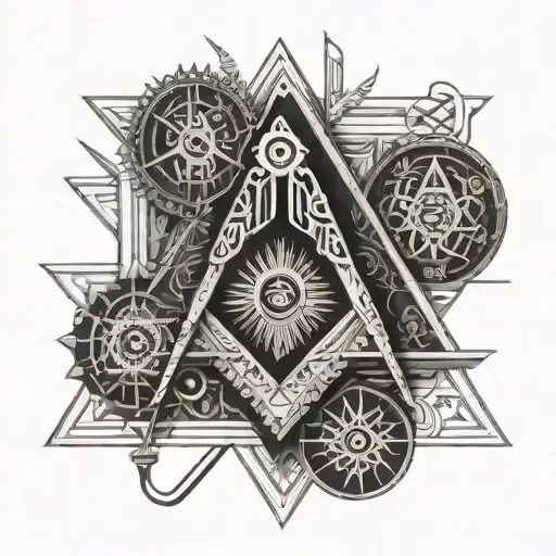 Freemason first degree symbols incorporated tattoo design idea