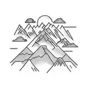 Nepal Mountain ranges tattoo design idea