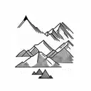 Nepal Mountain ranges tattoo design idea