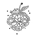 strawberries cherries and angel's kiss in spring tattoo design idea