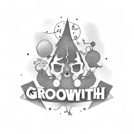 growth mindset gothic font tattoo design idea