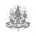 growth mindset gothic font tattoo design idea