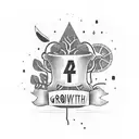 growth mindset gothic font tattoo design idea