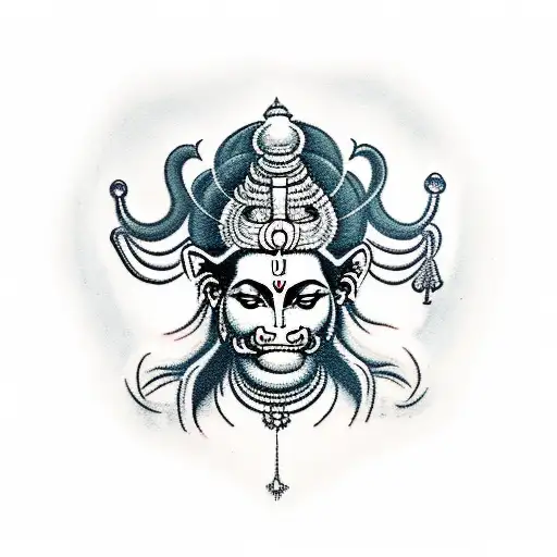  Shiva,Hanuman tattoo design idea