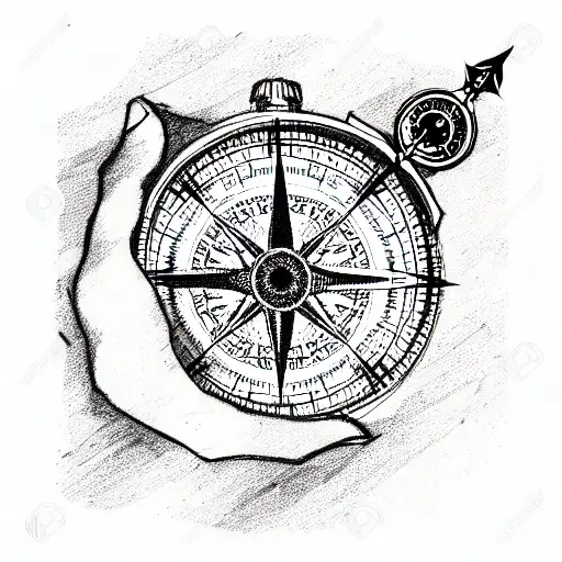 world traveler with compass tattoo design idea