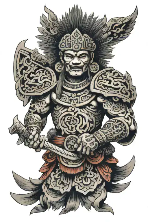 Mayan warrior tattoo design idea