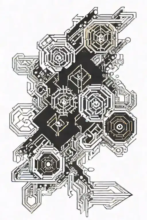 bio mechanical tattoo design idea