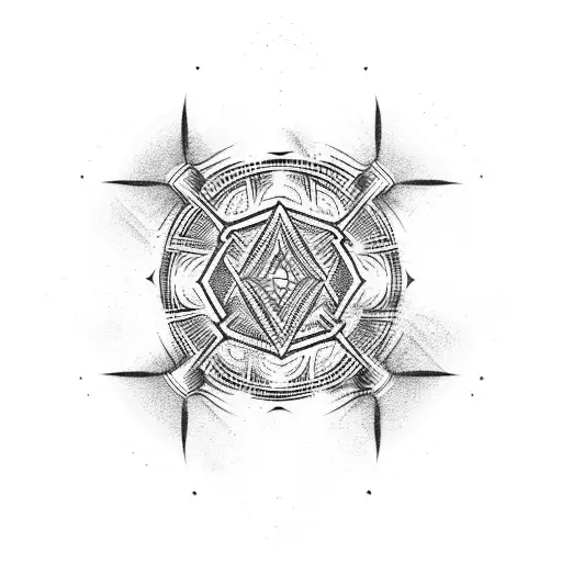 open ritual space tattoo design idea