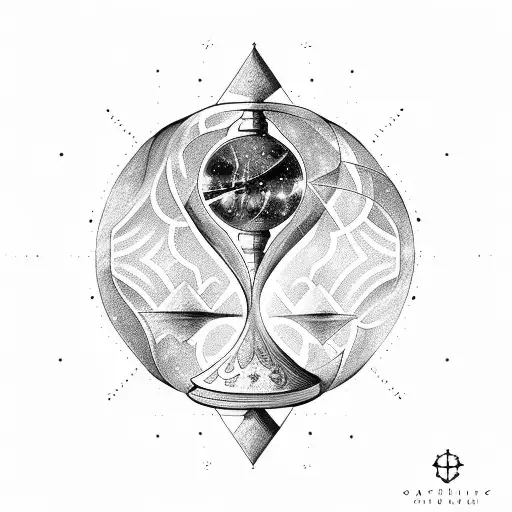 cosmic Hourglass tattoo design idea