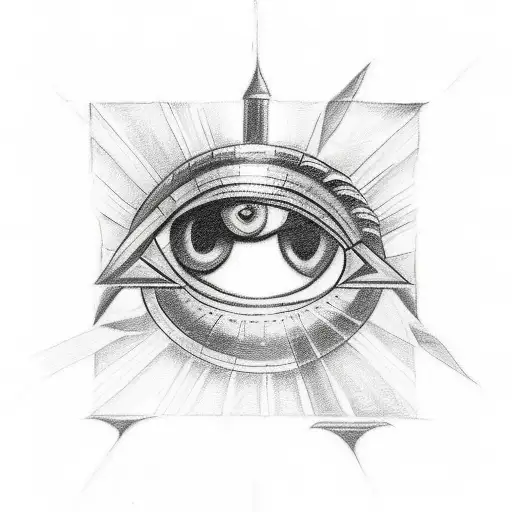 A sketch-style tattoo of the Eye of Ra, a powerful symbol of protection and healing in Egyptian mythology tattoo design idea