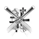 three crosses baseball bat as the cross tattoo design idea