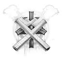 three crosses baseball bat as the cross tattoo design idea