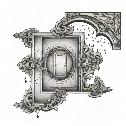 A minimalist design of a closed door with a keyhole, representing the idea of keeping one's inner thoughts and emotions private tattoo design idea