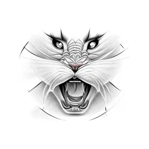 face of a naughty woman bitting her lip tattoo design idea