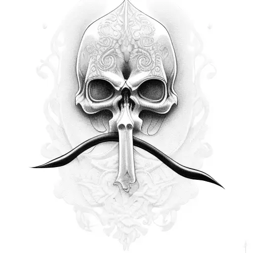 filigree and GRIM REAPER tattoo design idea