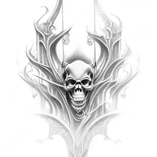 Filigree and Grim Reaper tattoo design idea