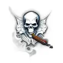 Filigree and Grim Reaper tattoo design idea