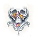 Filigree and Grim Reaper tattoo design idea