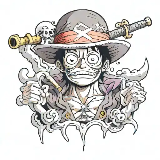 one piece anime tattoo design idea