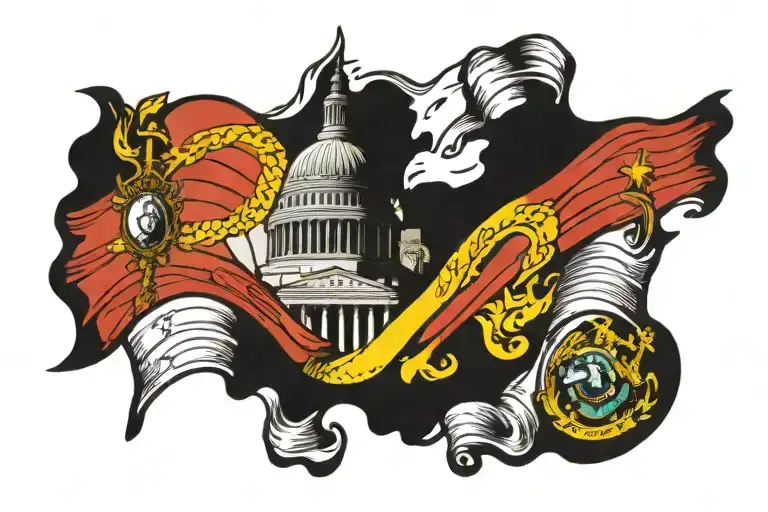 Washington DC flag tattoo design idea