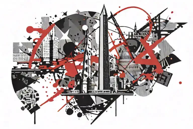 Washington Monument merged tattoo design idea