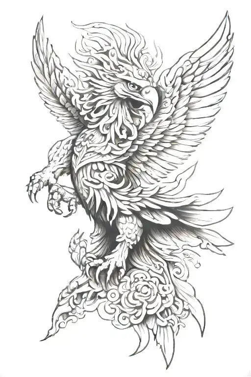 garuda eagle flying tattoo design idea