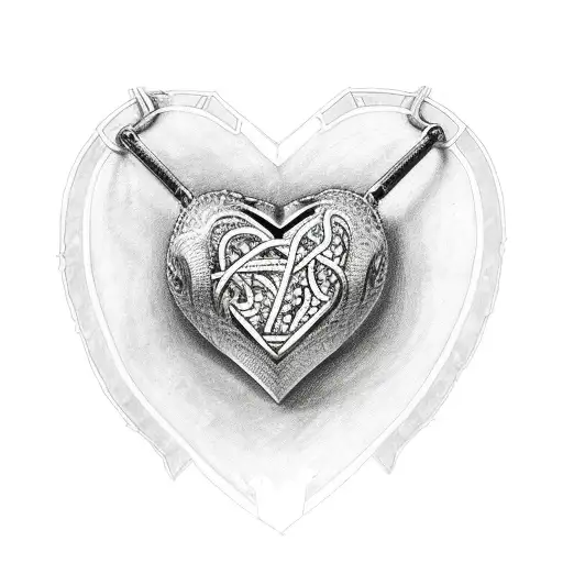 realistic heart surrounded by a chain and dragon tattoo design idea