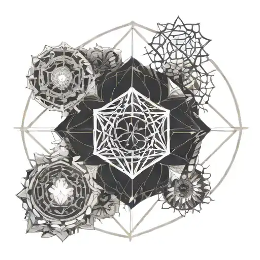 word Eunoia, good and dark sides, Ikigai symmetry tattoo design idea