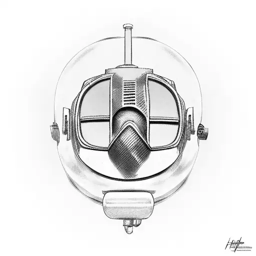 A welding mask adorned with vibrant musical notes and instruments tattoo design idea