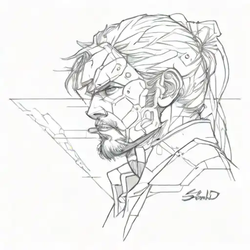metal gear solid sketch style tattoo tattoo design idea