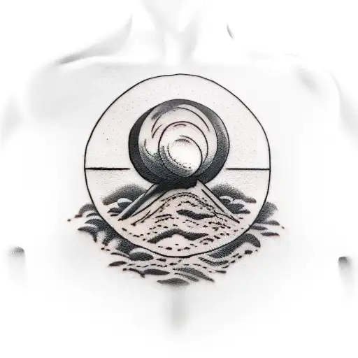 Sisyphus on left chest tattoo design idea